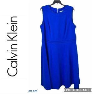 Calvin Klein Fit & Flare Royal Blue Dress NWT 24W